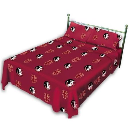 COLLEGE COVERS College Covers FSUSSFL FSU Printed Sheet Set Full- Solid FSUSSFL